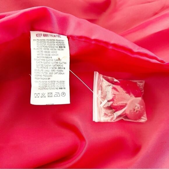 Kiabi Woman Red Long Sleeve Stand Collar Two Button Winter Coat Size EU38/40 - Picture 5 of 6